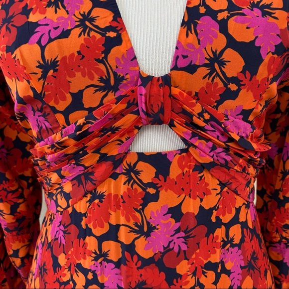 Derek Lam Talia Floral Babydoll Cutout Dress - Picture 6 of 16